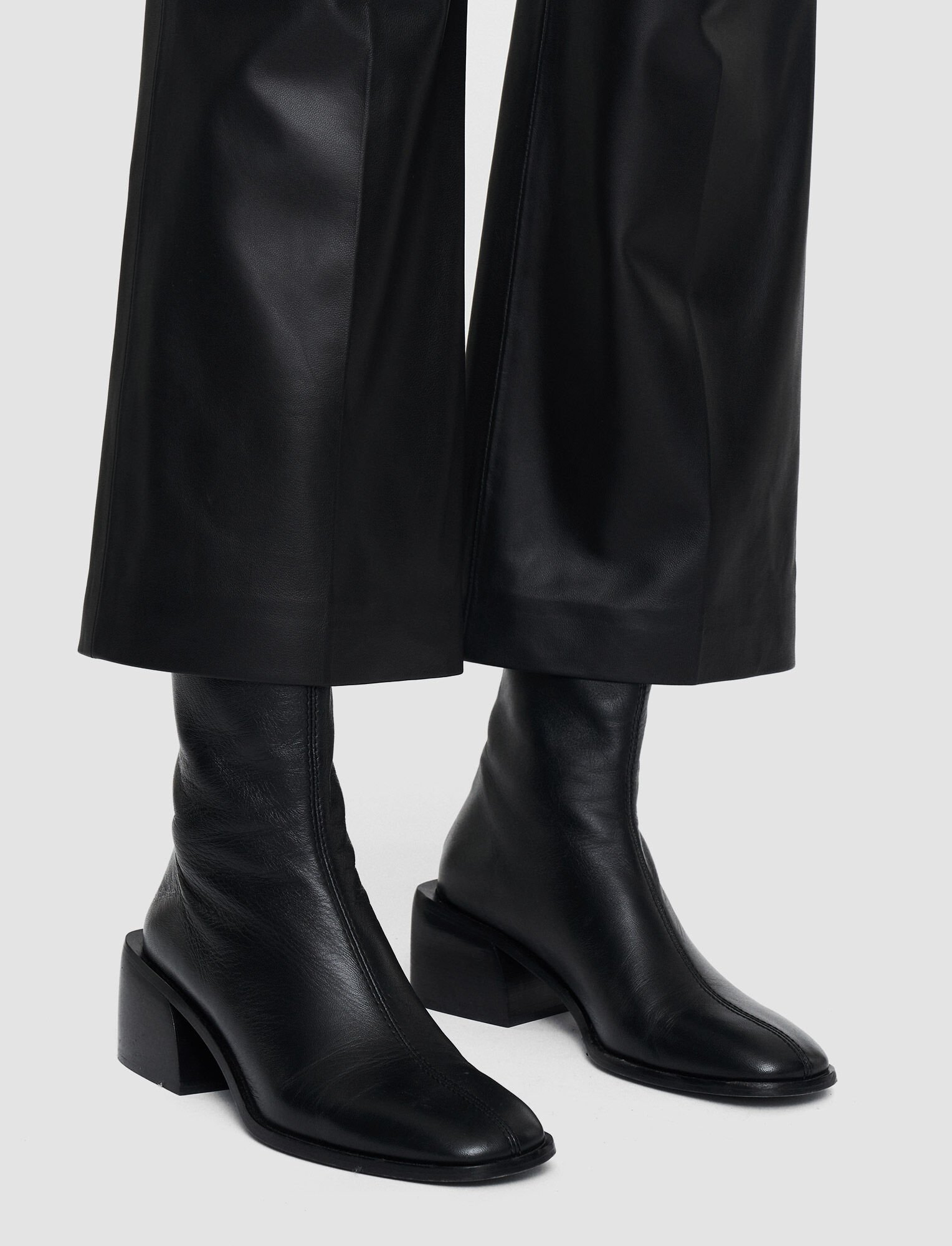 Joseph, Pantalon Talia en cuir nappa, in Black